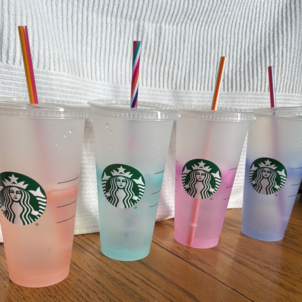 Starbucks Color Changing Tumblers with Straws